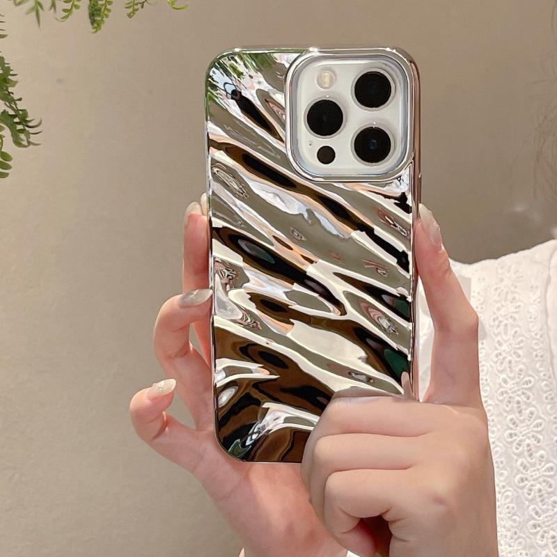3D Гальванизированный Чехол с Текстурой Морщин для iPhone 16 Pro Max, Совместим с Apple 15/14/13, Премиальное Ощущение