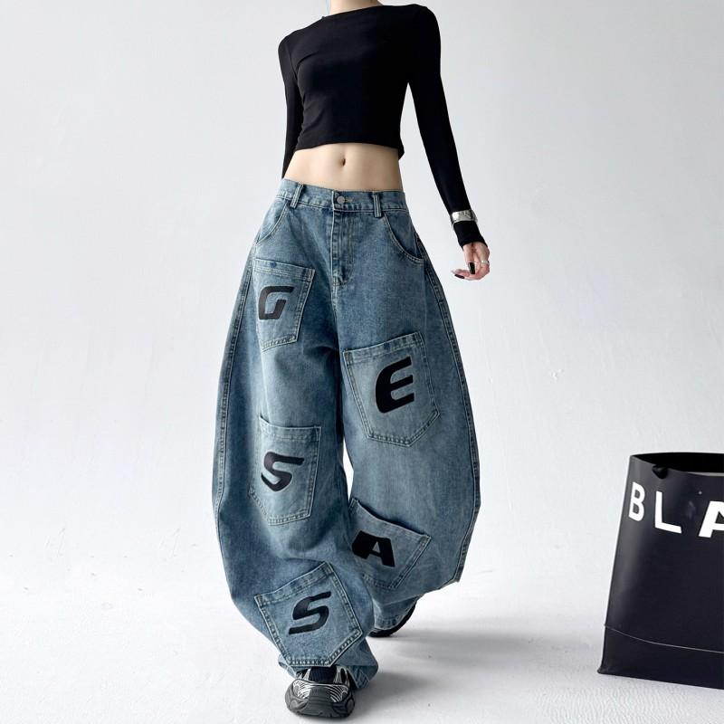 Womens High-Waisted Straight Leg Jeans Loose Fit Casual Pants 2025 Fashion
