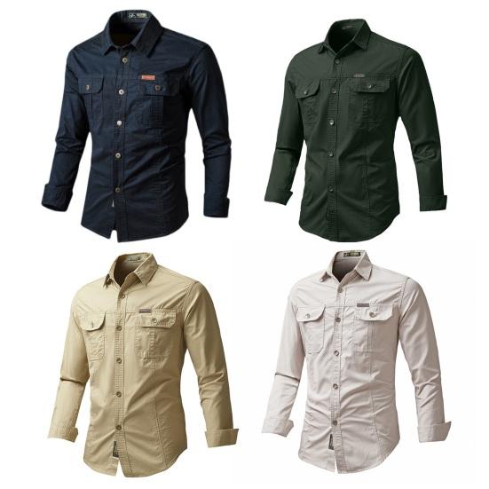 Мужская рубашка с отложным воротником, длинным рукавом и пуговицами, дышащая, впитывающая пот, повседневная мужская рубашка, топ