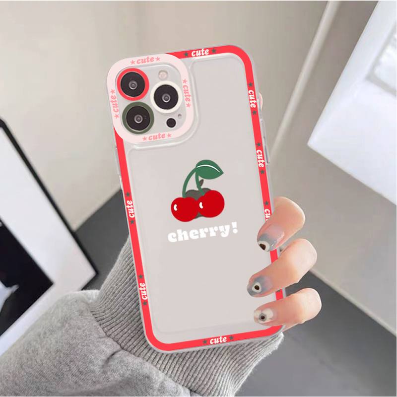 Милый Чехол-Клубника-Вишня для iPhone 11 12 13 Mini Pro Max 14 Pro Max Чехол-накладка