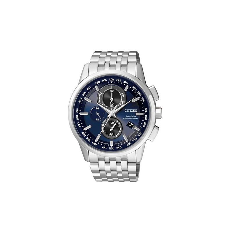 CITIZEN Eco-Drive Series Waterproof Casual Fashion Solar Quartz Steel Strap Men's Watch Blue Dial AT8110-61L