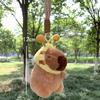 Cute Bee Capybara Plush Toy Kawaii Animals Fluffy Capibara Keychain Soft Stuffed Bee Backpack Tentacle Hat Pendant Birthday Gift
