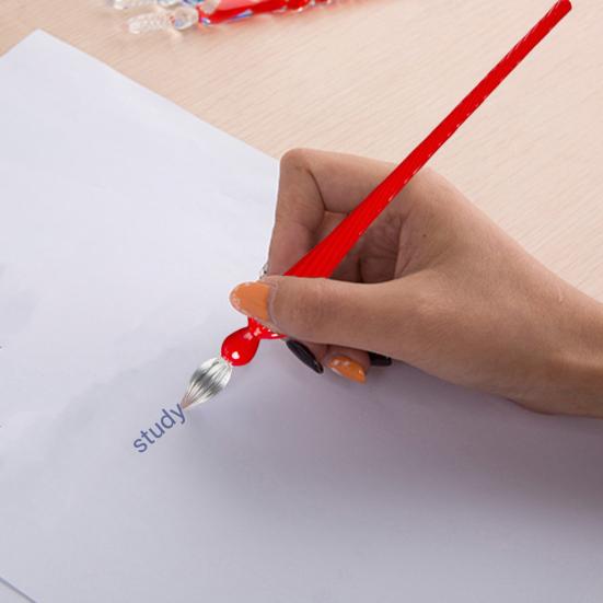 Стеклянная ручка Каллиграфия Комиксы Живопись Красивые цветовые эффекты Перо для погружения Плавные линии Простота в использовании Резьбовой дизайн Чернильная ручка для погружения