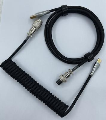 59" USB-A на Type-C Механическая клавиатура Плетеный кабель - Прочный плетеный, Витой медный сердечник с разъемом, Одинарная оплетка из ПЭТ,