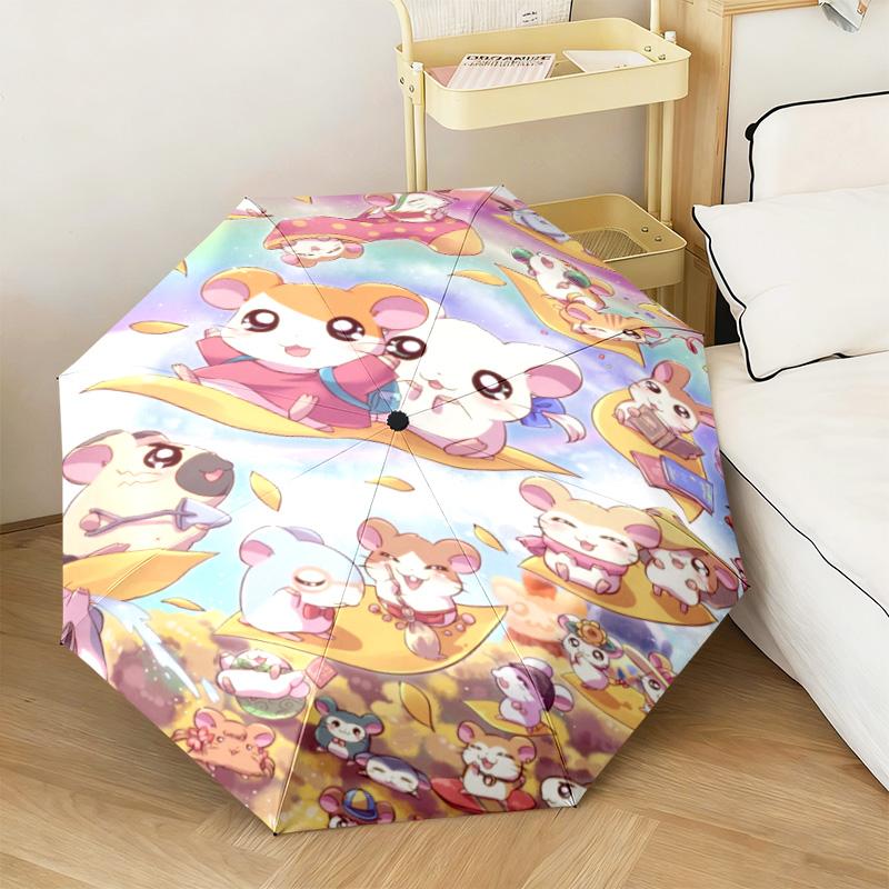 1 шт. Автоматический зонт Hamtaro Adventure - Подходящий для путешествий, улицы, портативный зонт, подарок на день рождения, предметы первой необходимости
