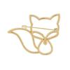 Women Brooch Hollow Fox Decor Stainless Exquisite Anti-slip Wear-resistant Coat Collar Hat Scarf Decoration Clothes Pin Garment Jewelry