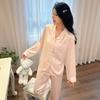 Пижамы женские Ice Silk, домашняя одежда, осенний комплект из двух предметов с длинными рукавами и брюками, удобная шелковая пижама с рисунком для женщин