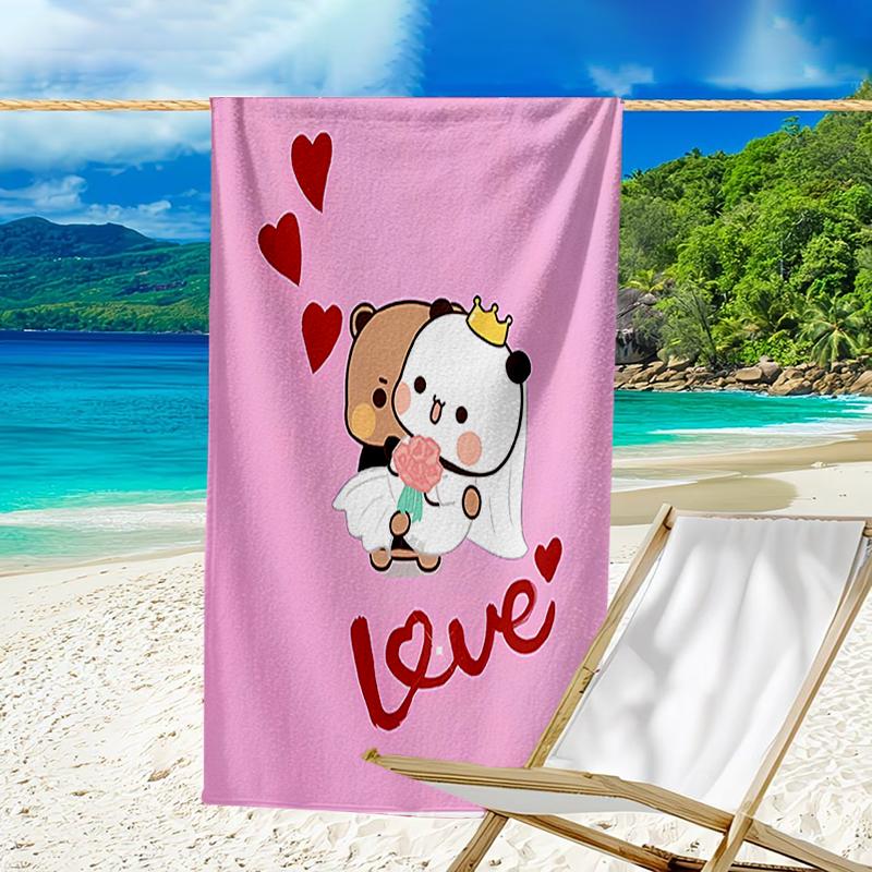 proof beach towel with a Bubu and Dudu pattern - soft,absorbent,quick-drying,machine washable - perfect for swimming,camping,bathing
