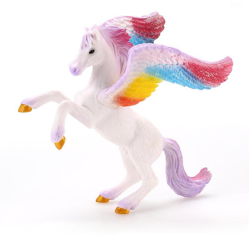 Красочная игрушка-единорог Симуляция Мини-модель животного Единороги Летающая лошадь Фигурка Модель Дикие фигурки Детские развивающие игрушки Фигурка