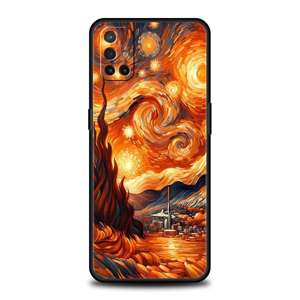 Чехол для телефона Кот Ван Гог Звездная ночь Для OnePlus 13 12 11 10 9 8 7T Pro 13R 12R 10R 9RT 8T Nord N200 N30 2T CE 2 3 5G Lite