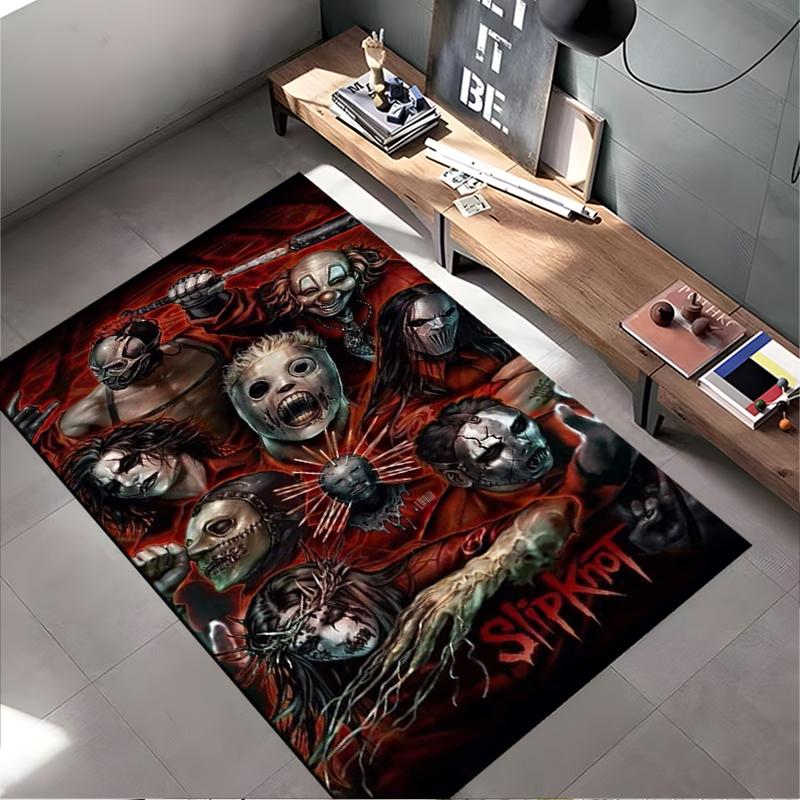 Ковер, Маски Участников Группы Slipknot Красная Групповая Иллюстрация Постер, Декор Мужской Комнаты, Нескользящий Коврик