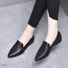 Middle Heel Spring and Autumn Embroidered Single Shoes Women's Deep Mouth Pointed Head Middle Heel Fashion Versatile Middle Heel Work Shoes Internet C
