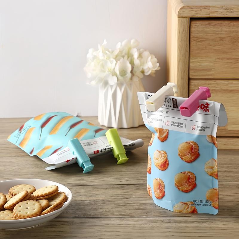 10pcs Food Sealing Clips Bread Storage Bag Clips for Snack Wrap Bags Spring Clamp Reusable Kitchen Organization Sealing Clamp