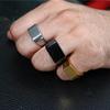 Европейская мода, роскошные мужские винтажные кольца-печатки, титановые гладкие широкие квадратные кольца на палец, кольцо из нержавеющей стали