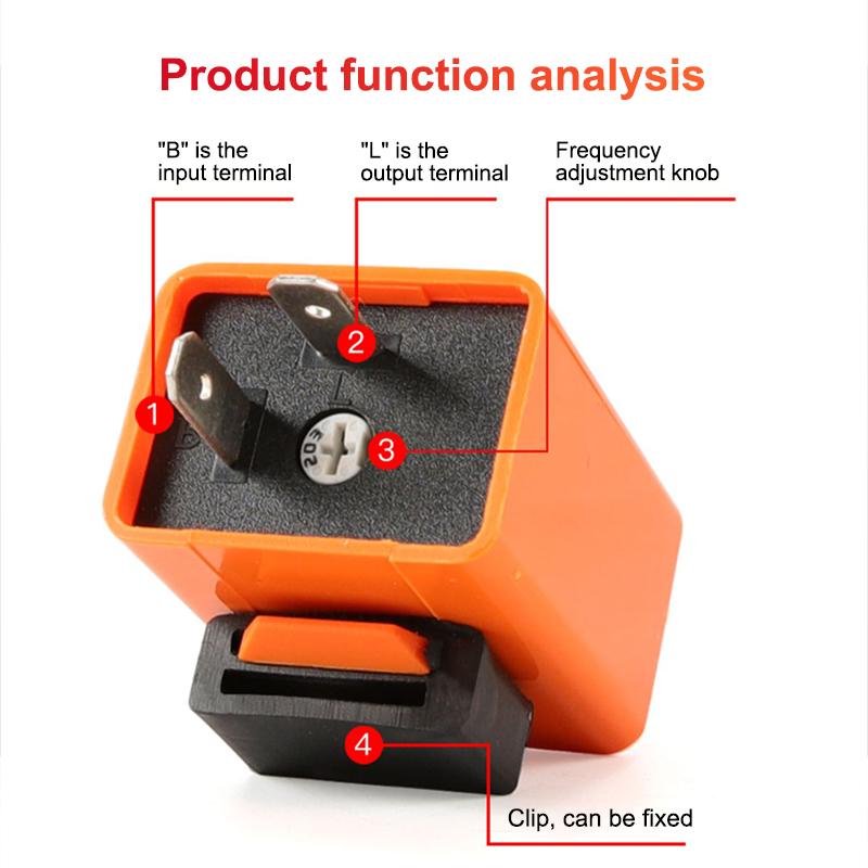SEAMETAL Turn Indicator Light LED Flasher Adjustable Frequency Motorcycle Motorbike Direction Light 12V Flash Relay