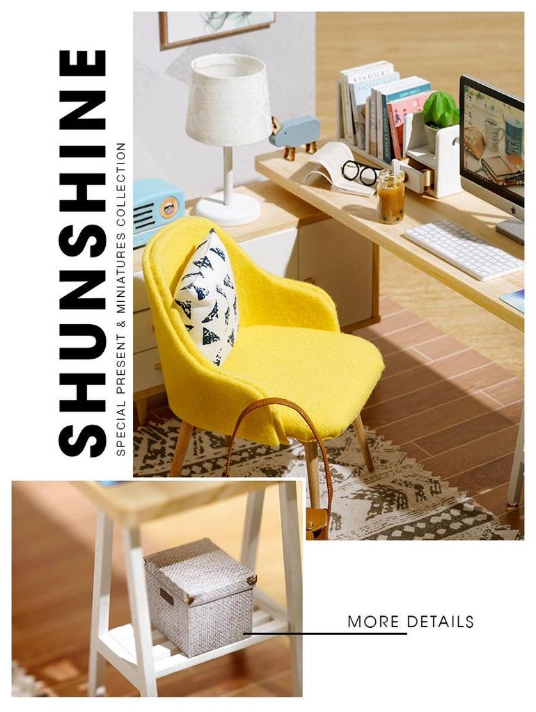 Солнечная Учеба Сделай Сам Миниатюрная Деревянная Модель - Креативный Подарок Ручной Работы для Дней Рождения Девочек