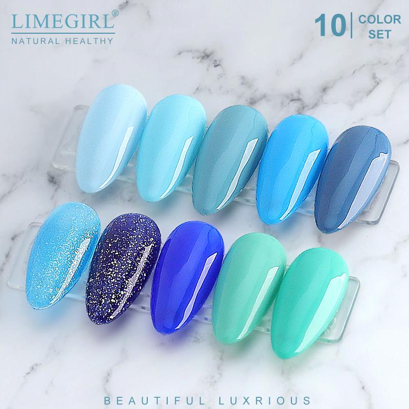 limegirl 10 шт./компл. гель-лак для ногтей популярные цвета полуперманентный замачиваемый УФ-светодиодный гель-лак для дизайна ногтей