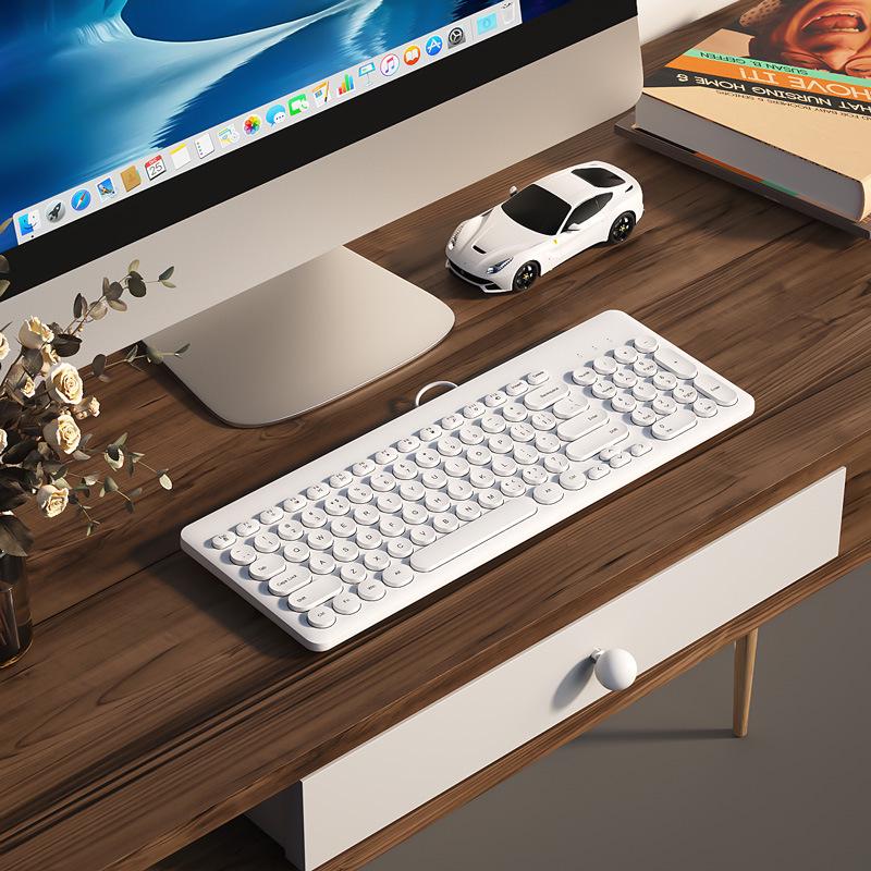 Набор проводной клавиатуры и мыши BOW Hangshi для девочек с USB-подключением