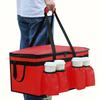 Insulated Food Delivery Bag with 4 Cup Holders, Large Insulated Food Bag Refrigerated Bag with Beverage Holder, Food Carrier