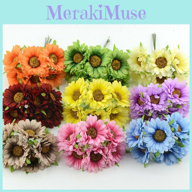 Яркие 6 шт. Искусственная гербера, поддельный шелковый цветок для потрясающего домашнего декора