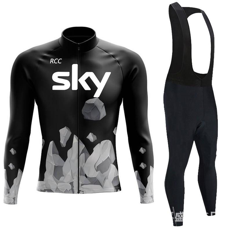 Men Women Cycling Jersey Set Long Sleeve Breathable Quick Dry Bike Shirt Mountain Road