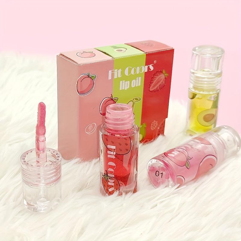 3pcs/set Fruity Color Changing Lip Glaze, Moisturizing Lipstick Lip Oil, Long Lasting Waterproof Lip Balm for Women Makeup