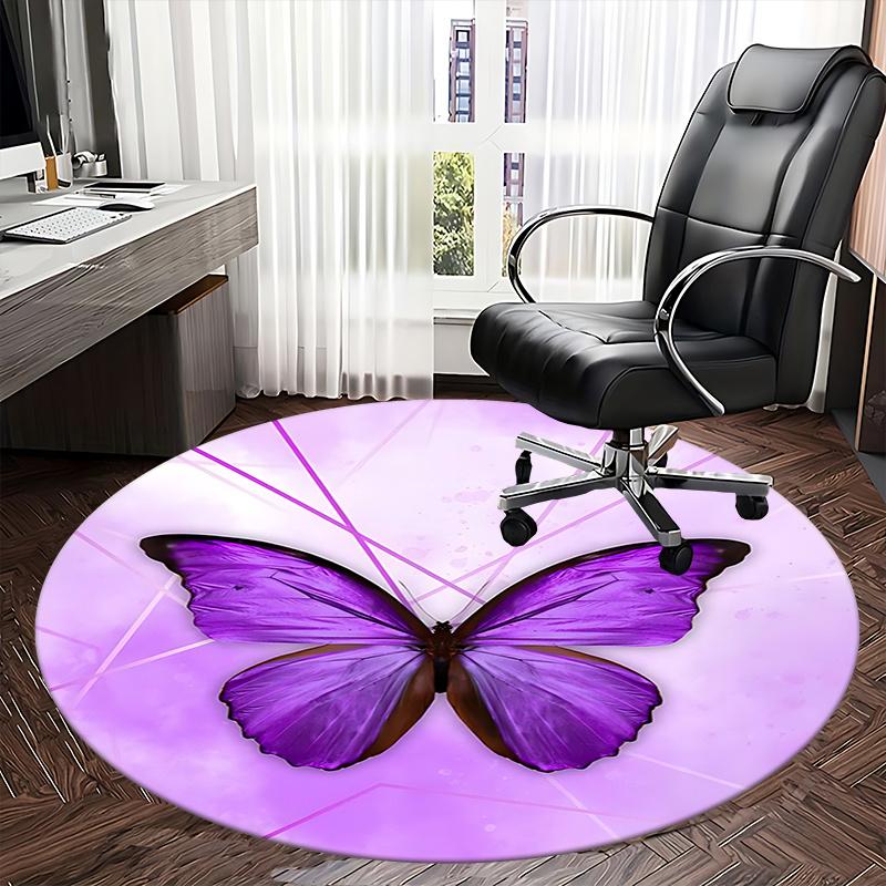 Purple Butterfly Chair Mat Home Decor, Sofa Rug, Office Carpet Gift for All Rooms