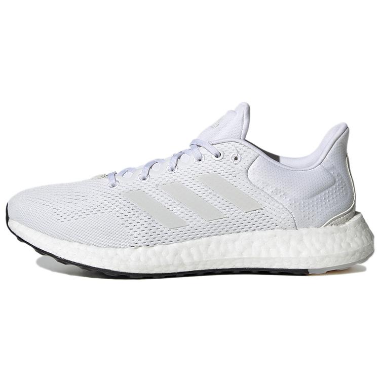 adidas PureBoost 21 'Белый Серый Штрих' (унисекс) Белые / Белые / Серо-синие Беговые кроссовки GY5094