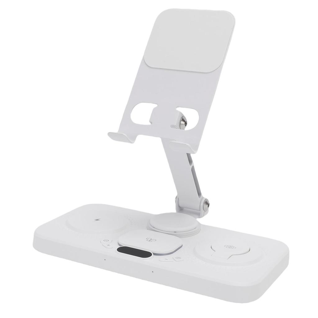 Беспроводное устройство 6 в 1 для устройства с будильником и 6-цветной подсветкой, 15 Вт, складная проводная зарядная станция