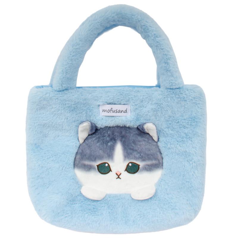 Mofusand Shark Cat Plush Tote Bag With Cute Cartoon Animal Design For Teens And Collectors