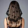 Single-layer Round Lace Head Scarf Veil Embroidered Butterfly White Veil Hijab Fashion Hair Scarf