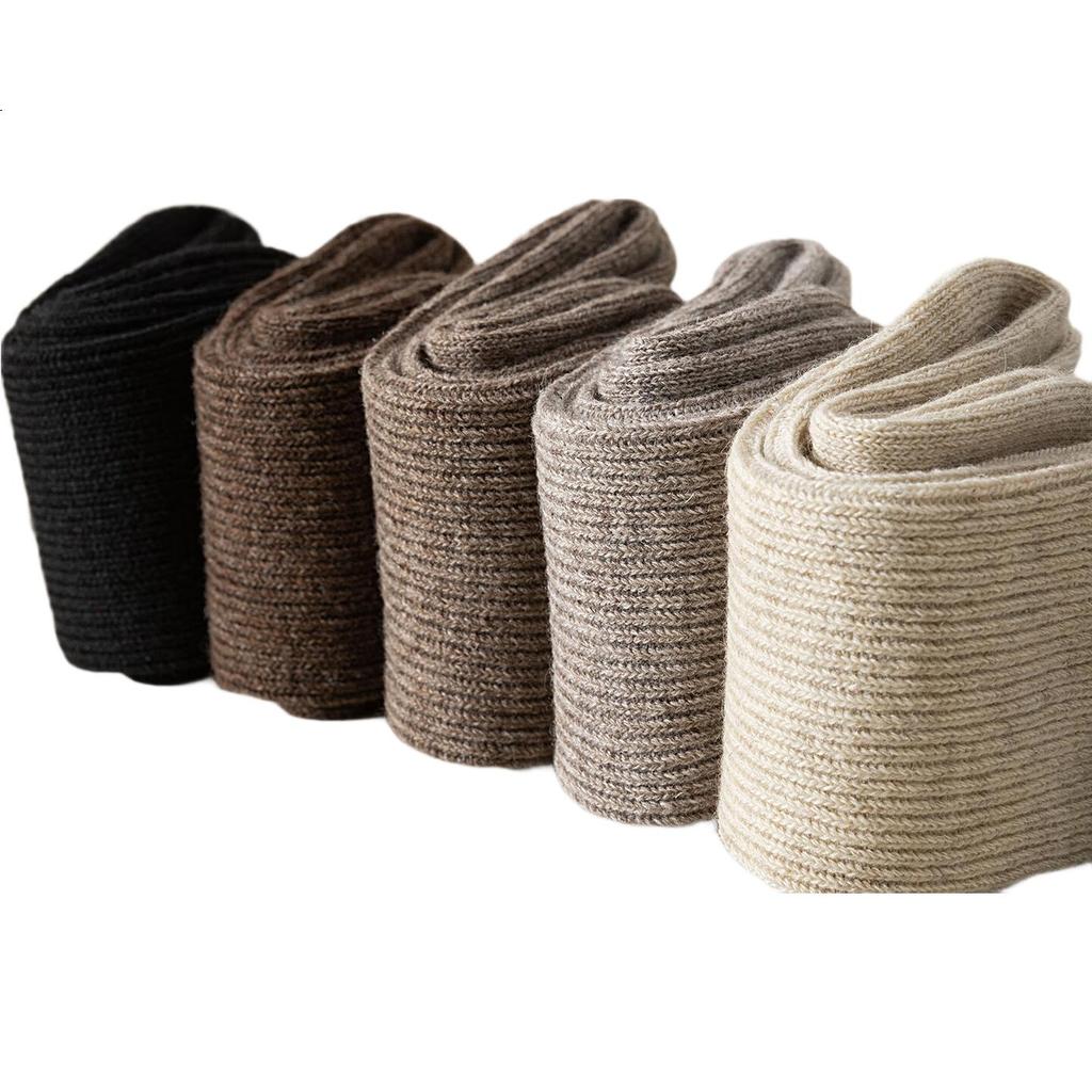 MiiOW 92% Wool Women's Autumn Winter Warm Mid-Calf Socks Fleece Lined Thickened Cashmere Long Snow Socks