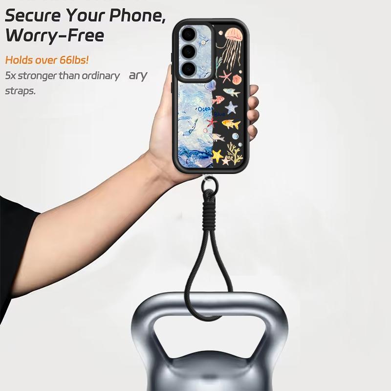 Чехол-ремешок на запястье для Samsung Galaxy S26 S24 S25 Ultra S23 S25 FE A57 A17 A37 A56 A16 A55 A54 A15 A25 Чехол для телефона Акула-кит
