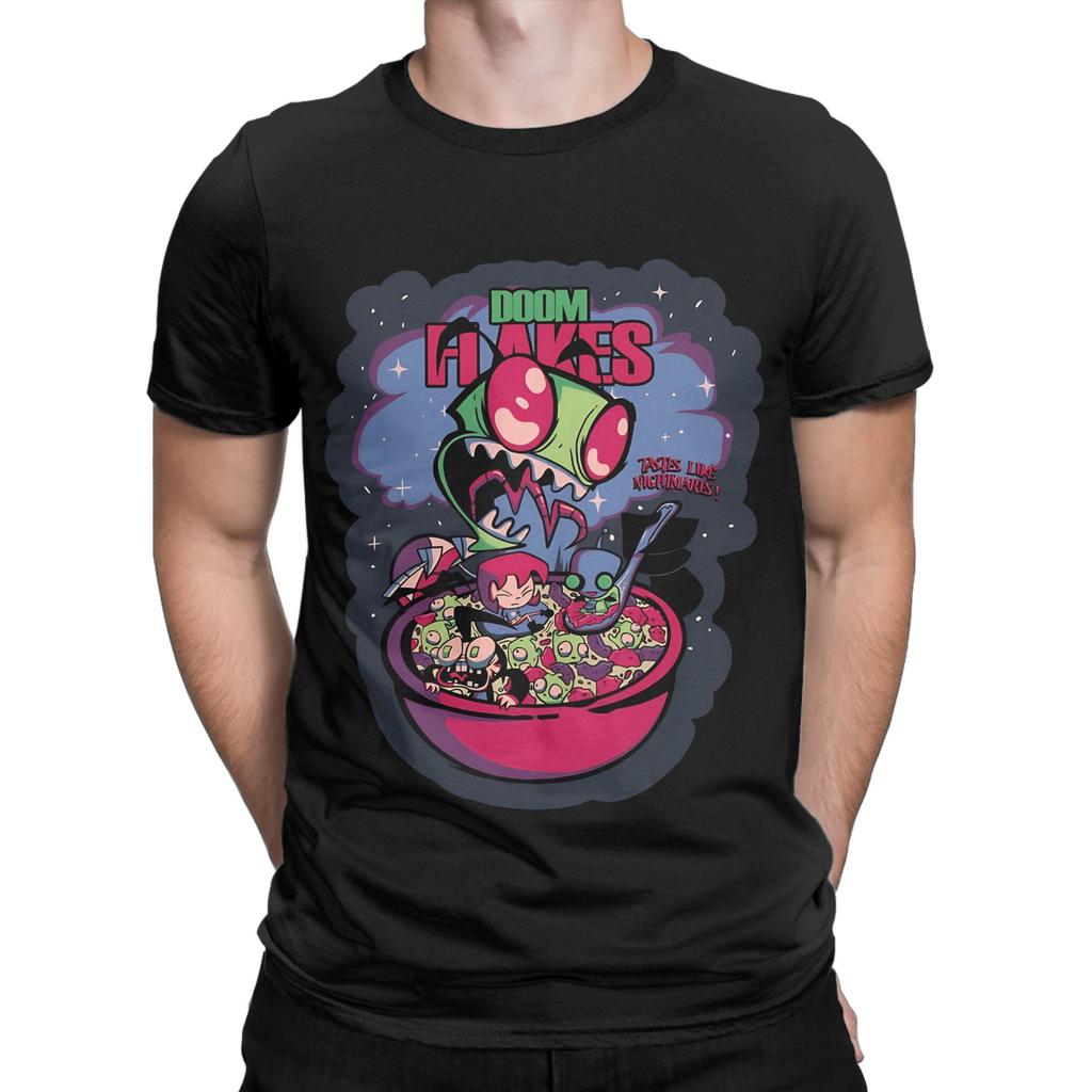 iInvader zZim Cereal Graphic Funny 100 Cotton TShirt iinvader zzim Tees Tops For Unisex
