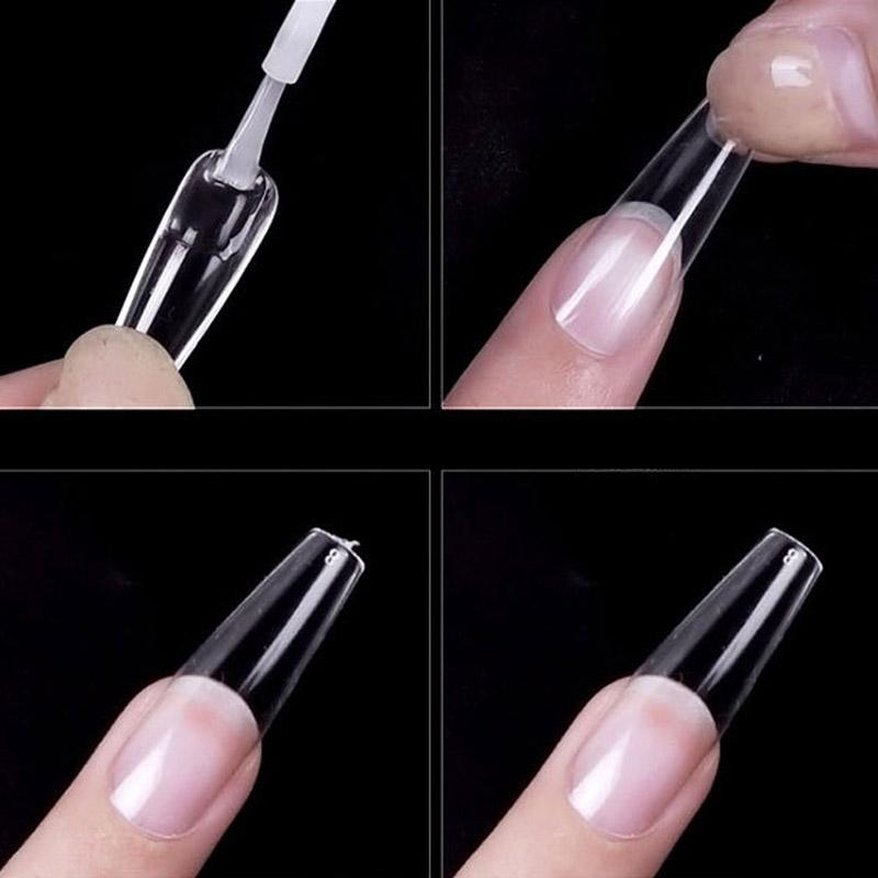 500 шт. супер прямые прозрачные полупокрывающие ногти полуфранцузские искусственные типсы для ногтей акриловые накладные ногти