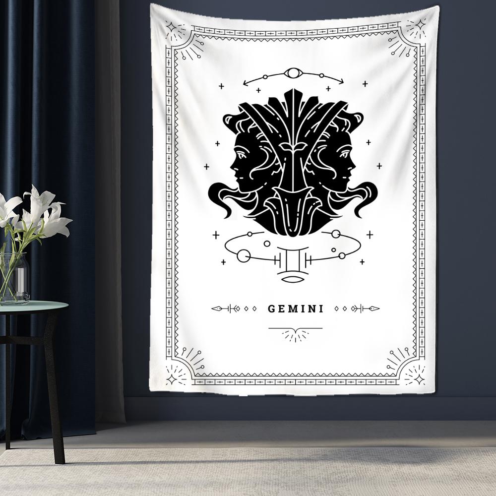Гобелен «Двенадцать созвездий Таро», настенный психоделический волшебный богемный стиль, матрас в стиле хиппи, искусство домашнего декора