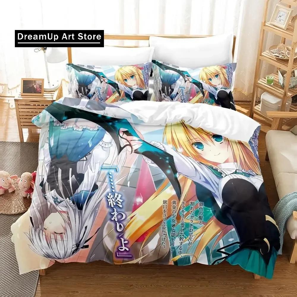 Новый комплект постельного белья с 3D-принтом Kawaii Anime Absolute Duo, односпальная кровать, двуспальная кровать размера Queen, двуспальная кровать, комплект постельного белья для взрослых и детей, комплект пододеяльников