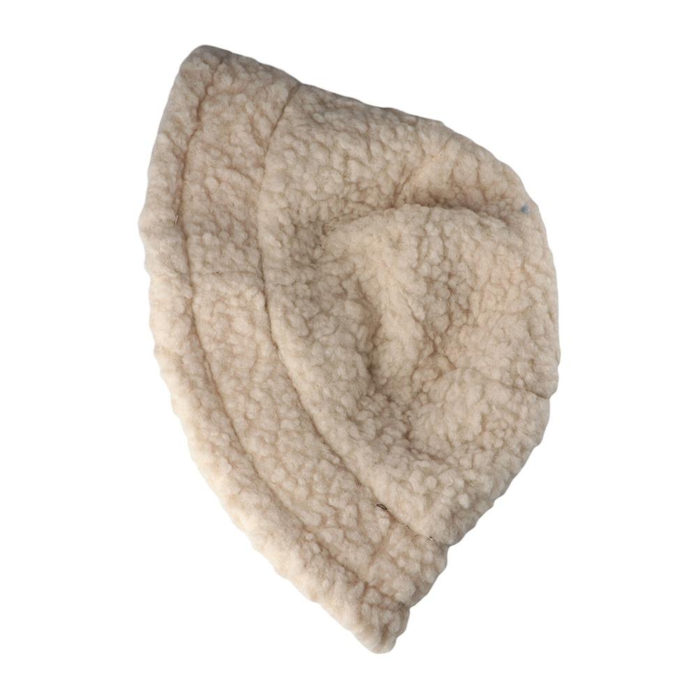 For Women Girl Sun Protection Pure Color Caps Lambwool Bucket Hat Korean Style Caps Female Hats