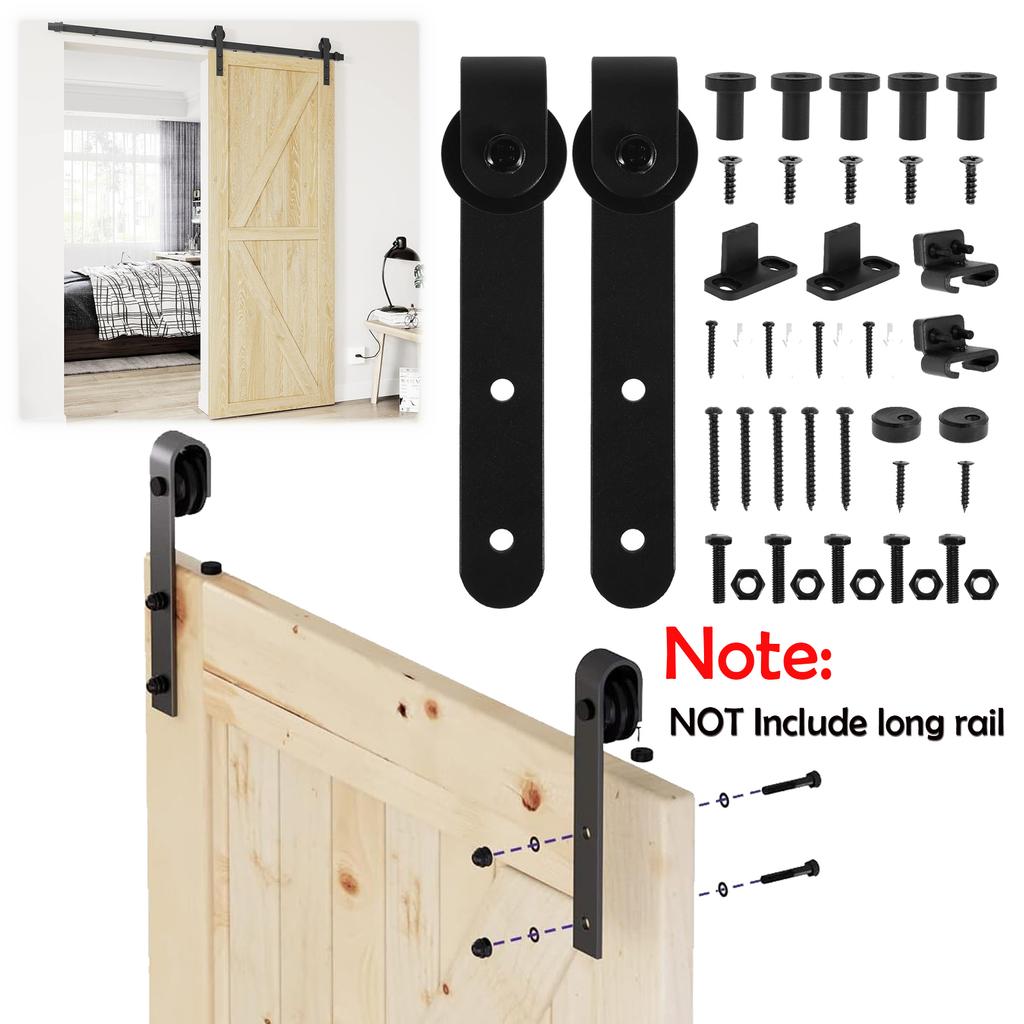 Barn Door Hardware Kit Heavy Duty Sturdy Sliding Barn Door Track Smoothly and Quietly J Shape Hanger Cupboard Door Panel Acss