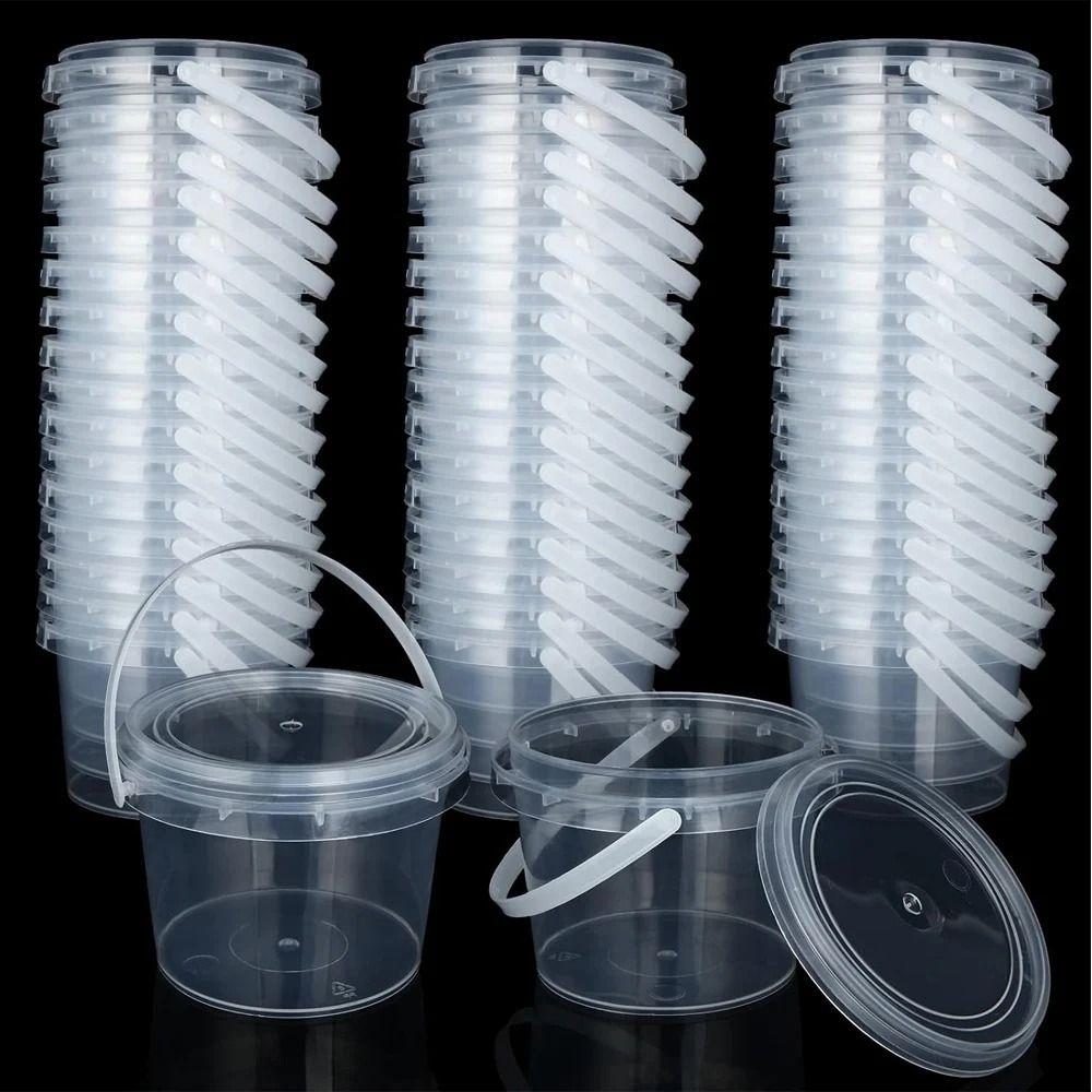 Food Buckets Plastic Bucket Container Clear Sealing Packaging Case Useful Storage Pail