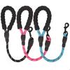Dog Leash Reflective Short Leashes for Large Dogs Walking Explosion-proof Dog Walker Soft Handle Big Dogs Leashes Pet Supplies