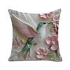 New 3D Imitation Carving Three-dimensional Flower and Bird Print Pillow Case, Fashionable and Simple Living Room Sofa Home Pillow