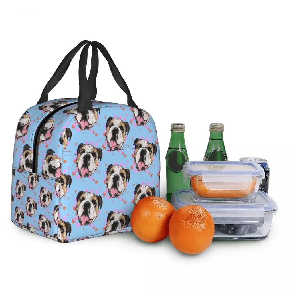 Ланч-бокс с изображением британского бульдога для женщин, портативный герметичный охладитель, термосумка для еды, для детей, школьников