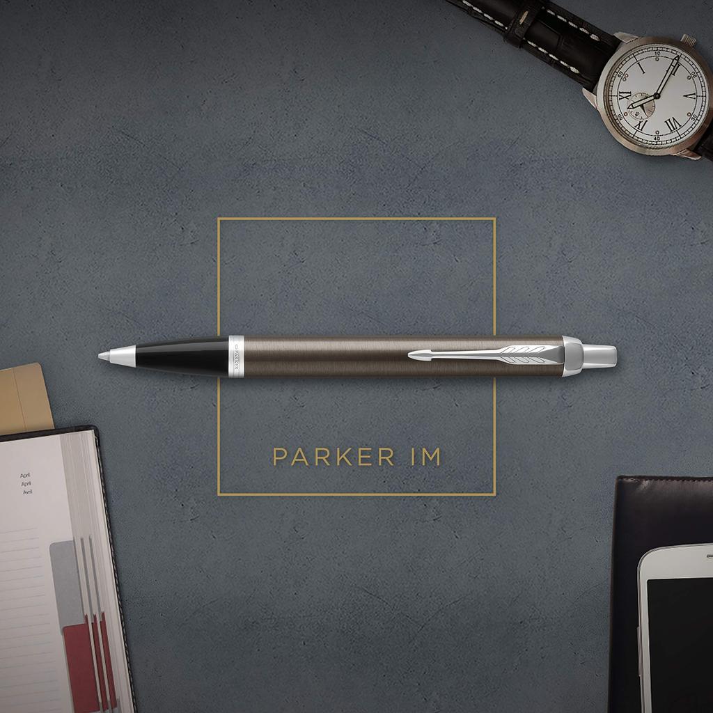 Parker Ballpoint Pen IM Dark Espresso CT Medium Point with Pen Sheath Gift Box Set Genuine Imported Product 1975644 V1d Oil-based