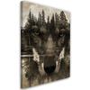 Canvas Print, Black Wolf Abstract Sepia