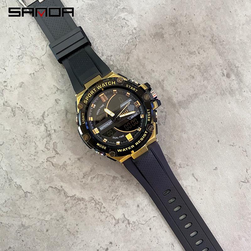 SANDA Новые электронные мужские часы, модный тренд, светящийся водонепроницаемый и противоударный будильник для занятий спортом на открытом воздухе