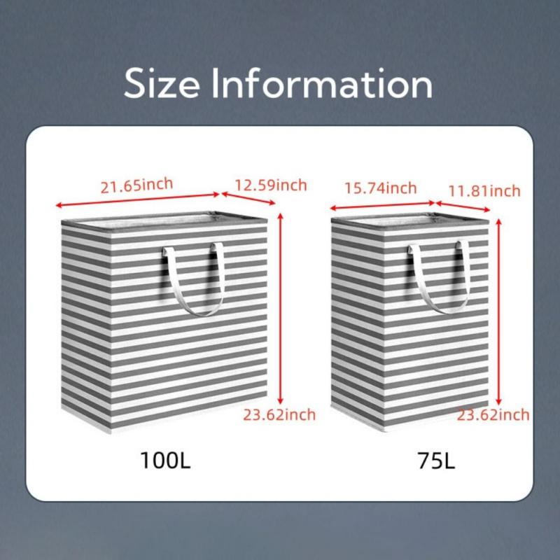 75/100 л Большая складная корзина для белья Водонепроницаемая корзина для грязной одежды с ручкой Складная сумка для хранения одежды и мелочей