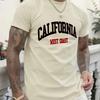 Новая хлопковая мужская футболка большого размера CALIFORNIA WEST COAST с ретро-принтом с буквами, повседневная летняя модная футболка