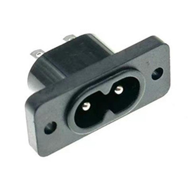 Прочные 8-образные разъемы C8 Адаптер штекера для монтажа на панель для удобного управления питанием AC250V 2.5A 2-контактный штекер