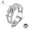 Four Claw D Color 1 Carat Princess Cut Moissanite Ring S925 Silver Plate Pt950 Platinum Jewelry For Women Wedding